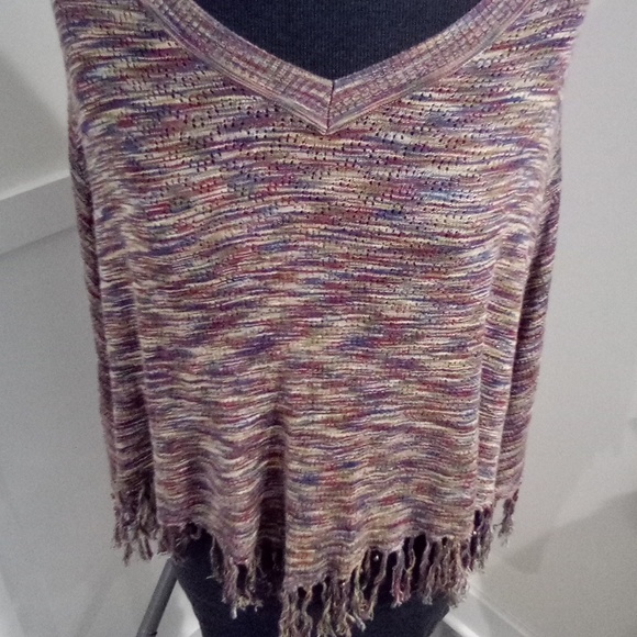 Forever 21 Global Boutique Fringe Bottom Colorful Poncho - Picture 12 of 12